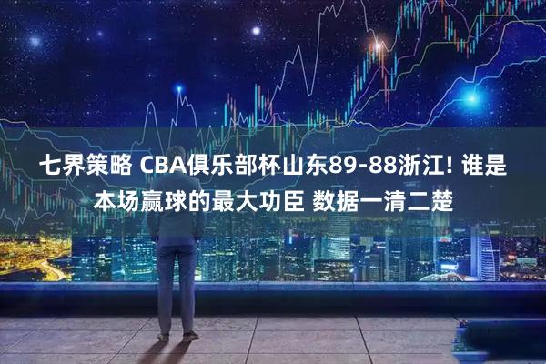 七界策略 CBA俱乐部杯山东89-88浙江! 谁是本场赢球的最大功臣 数据一清二楚