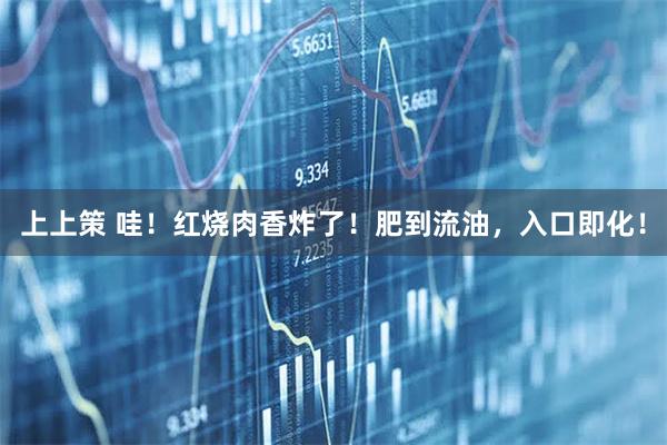 上上策 哇！红烧肉香炸了！肥到流油，入口即化！